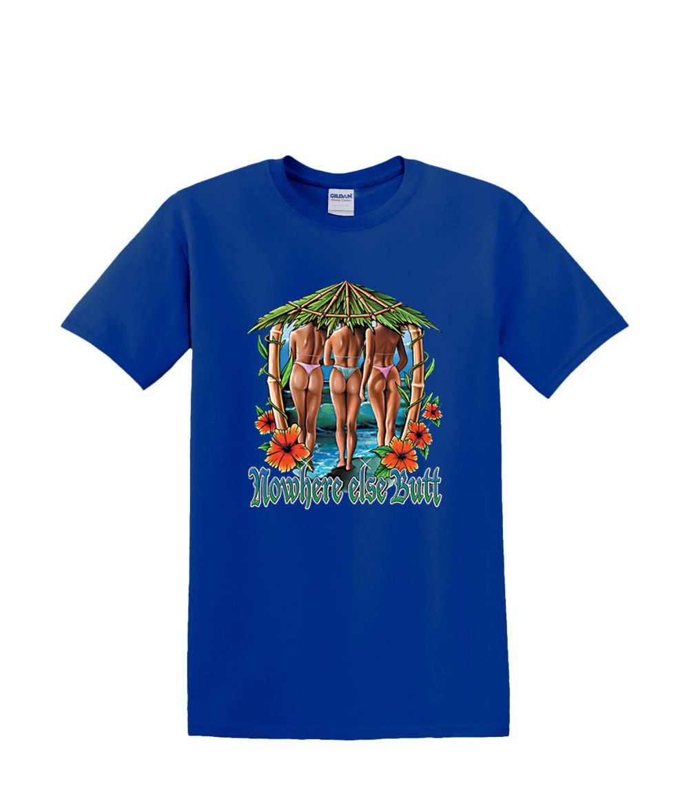 Camiseta S a 2xl 3xl NOWHERE BUTT TIKI cabaña resort sexy pinup bikini humor - Imagen 33 de 72