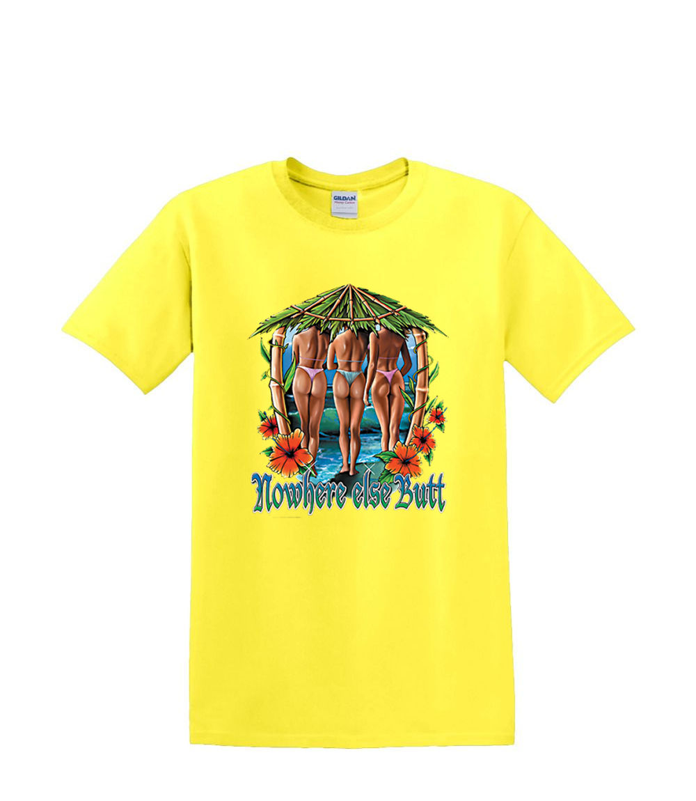 Camiseta S a 2xl 3xl NOWHERE BUTT TIKI cabaña resort sexy pinup bikini humor - Imagen 51 de 72