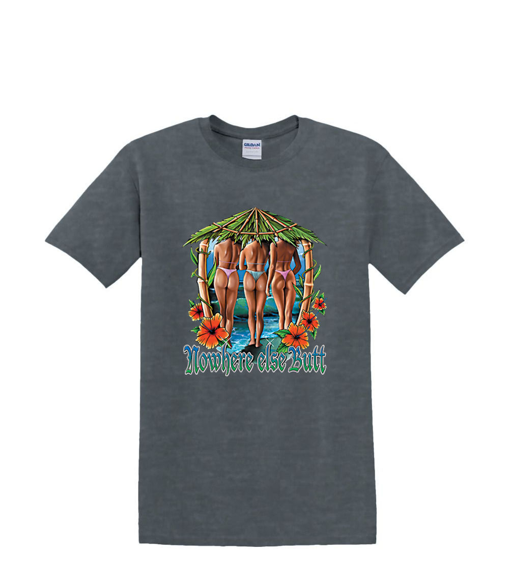Camiseta S a 2xl 3xl NOWHERE BUTT TIKI cabaña resort sexy pinup bikini humor - Imagen 56 de 72