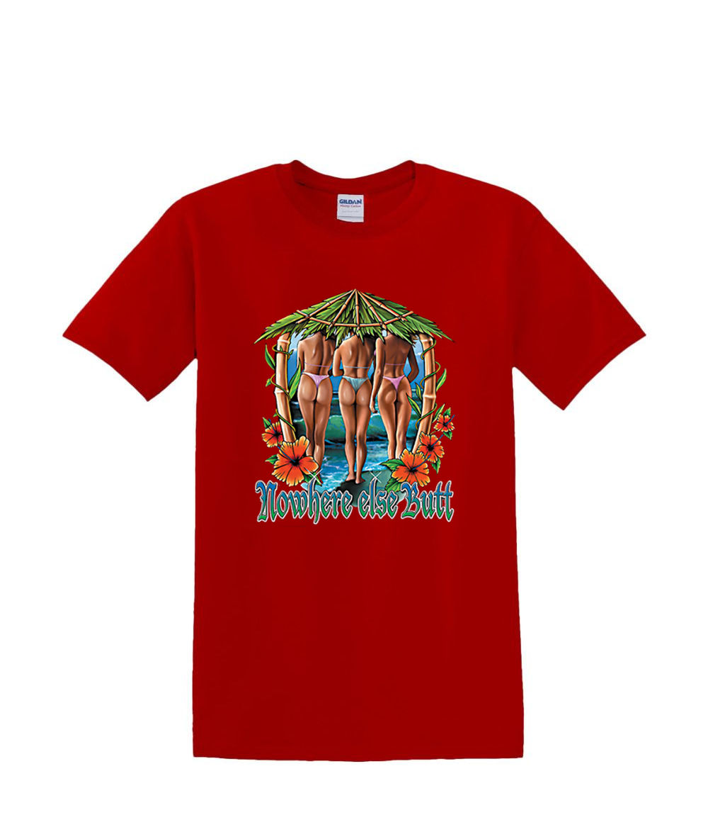 Camiseta S a 2xl 3xl NOWHERE BUTT TIKI cabaña resort sexy pinup bikini humor - Imagen 38 de 72