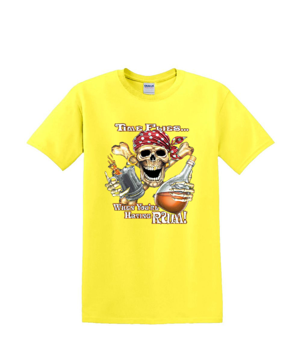 T-Shirt S to 2xl 3xl - TIME FLIES when drinking rum pirate sailing fun humor - Picture 54 of 72