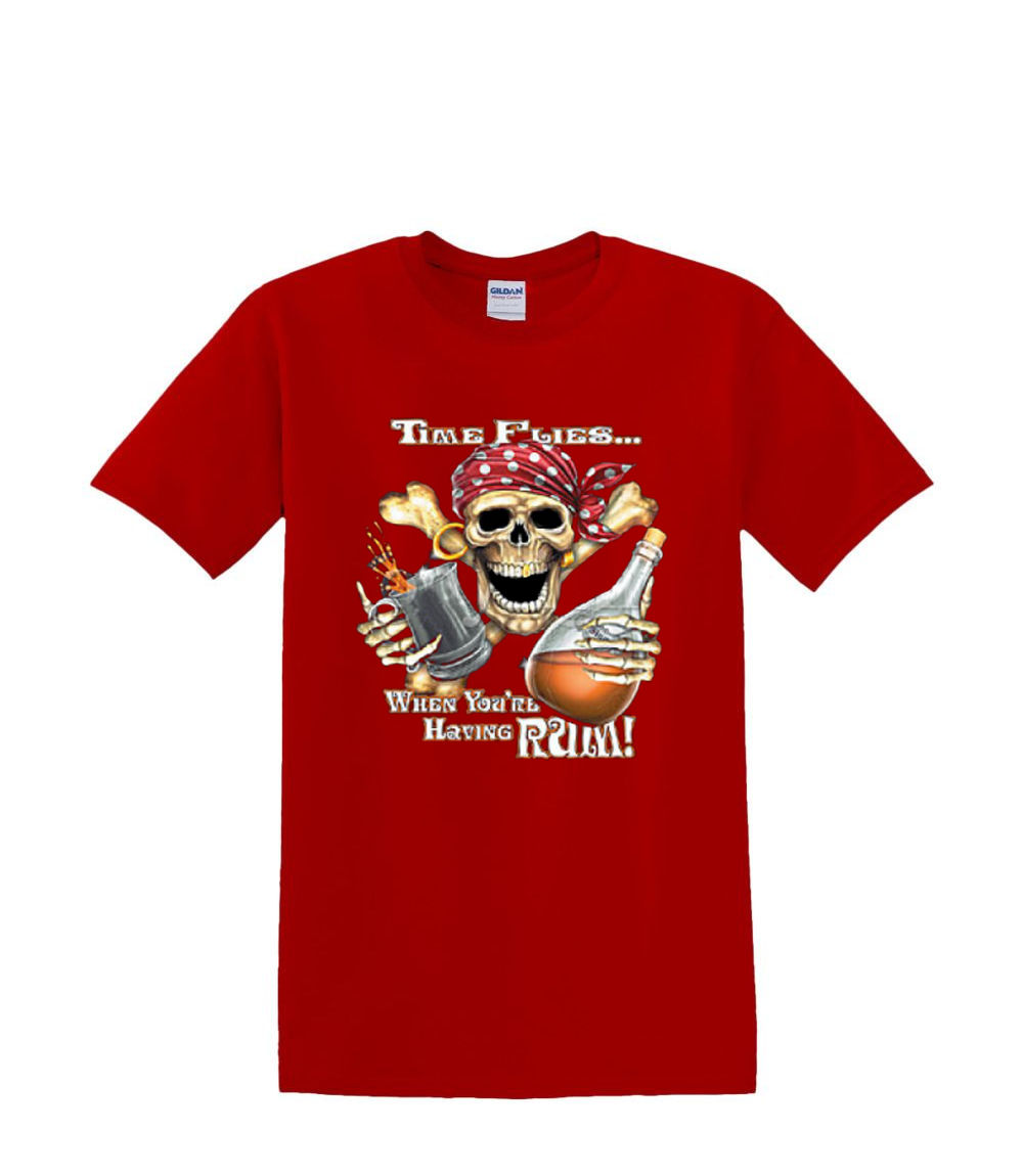T-Shirt S to 2xl 3xl - TIME FLIES when drinking rum pirate sailing fun humor - Picture 39 of 72