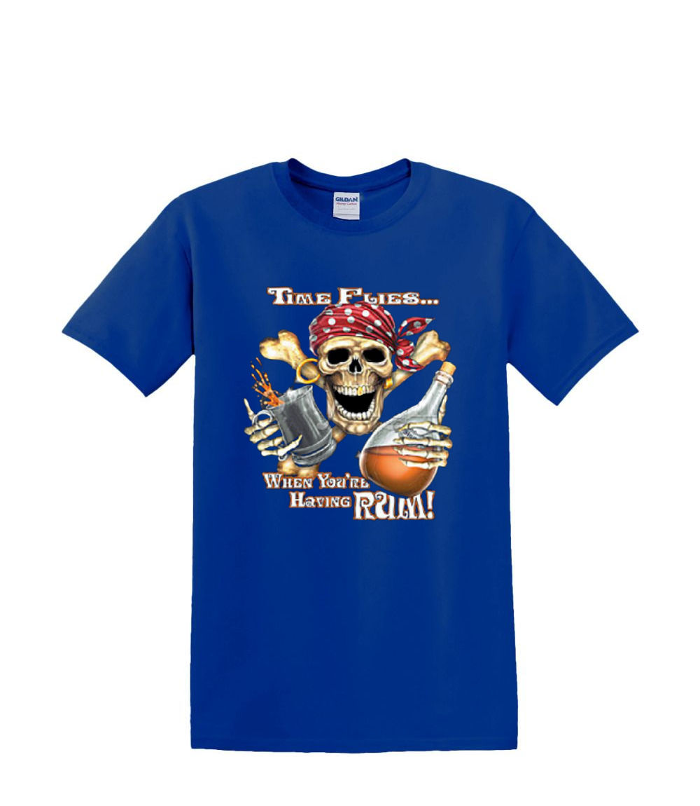 T-Shirt S to 2xl 3xl - TIME FLIES when drinking rum pirate sailing fun humor - Picture 33 of 72
