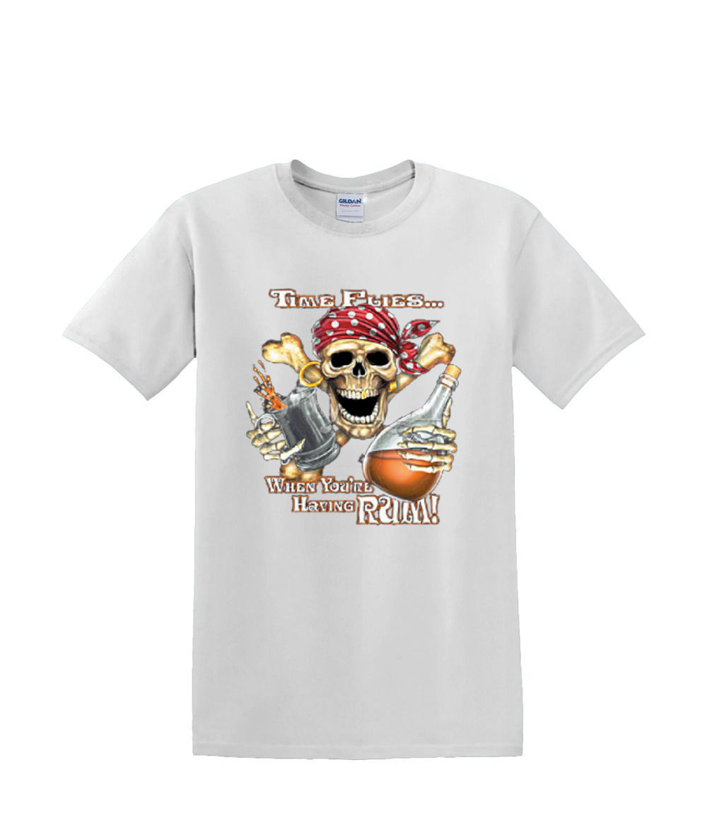 T-Shirt S to 2xl 3xl - TIME FLIES when drinking rum pirate sailing fun humor - Picture 44 of 72