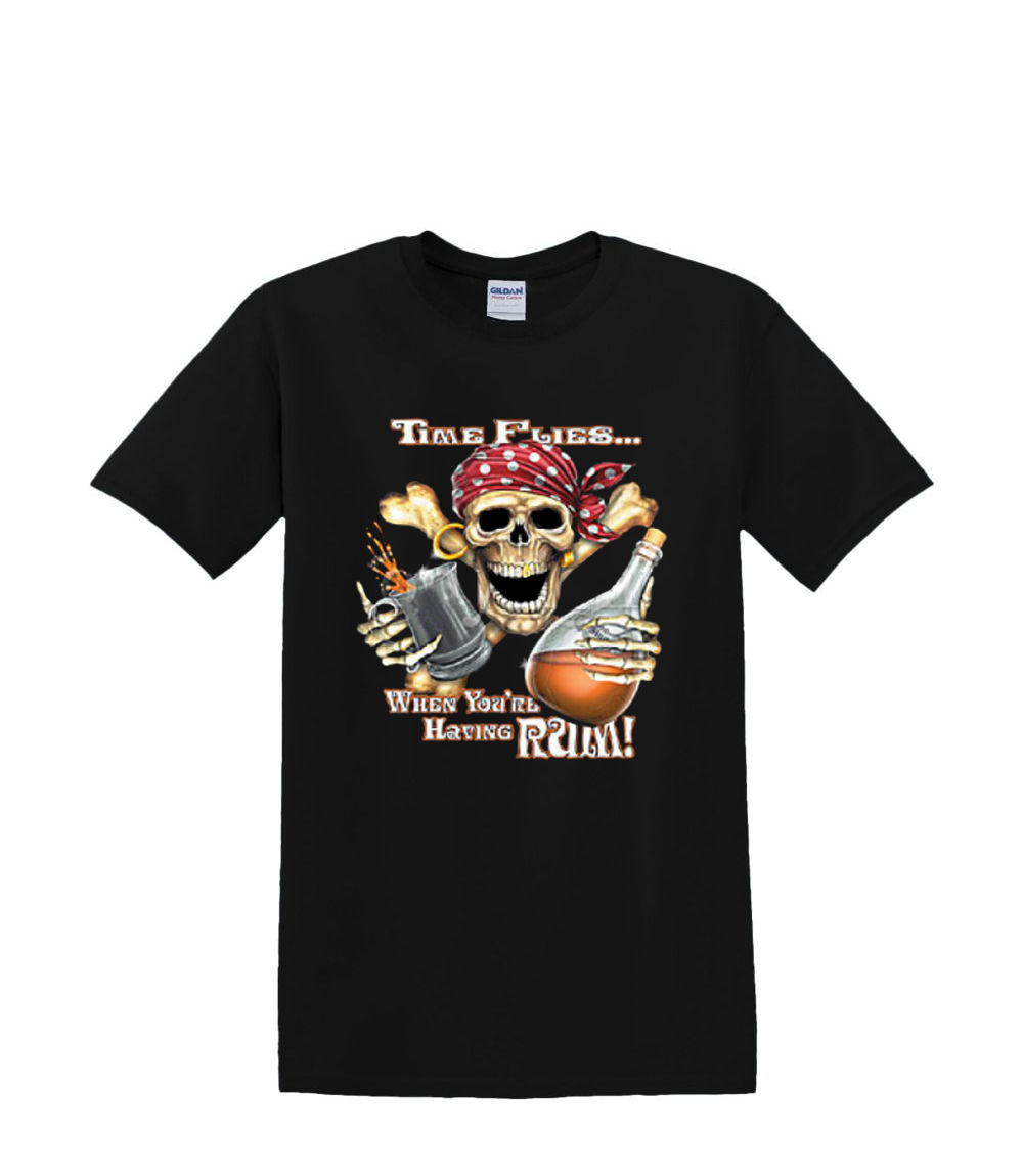 T-Shirt S to 2xl 3xl - TIME FLIES when drinking rum pirate sailing fun humor - Picture 13 of 72