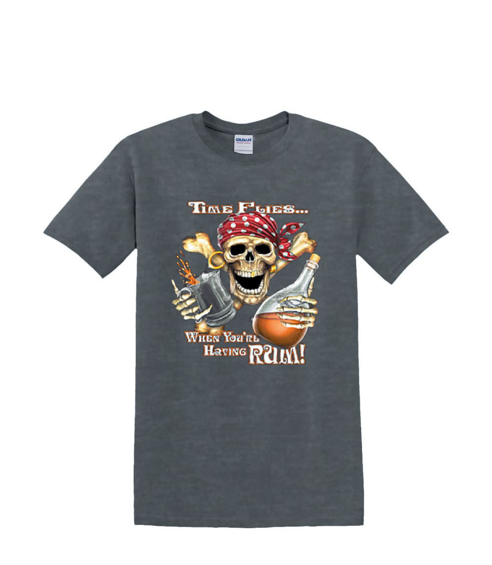 T-Shirt S to 2xl 3xl - TIME FLIES when drinking rum pirate sailing fun humor - Picture 55 of 72