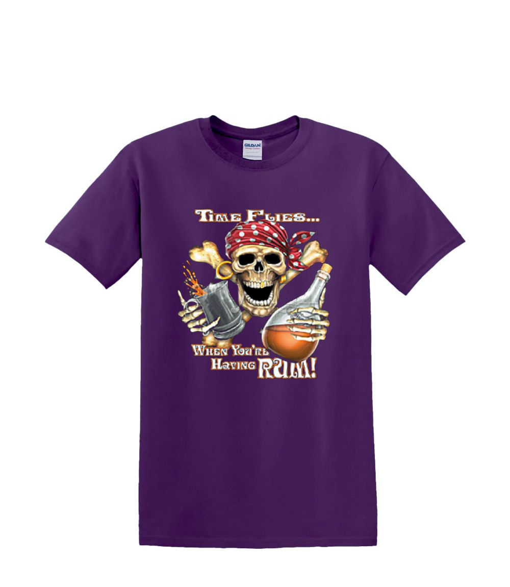 T-Shirt S to 2xl 3xl - TIME FLIES when drinking rum pirate sailing fun humor - Picture 28 of 72