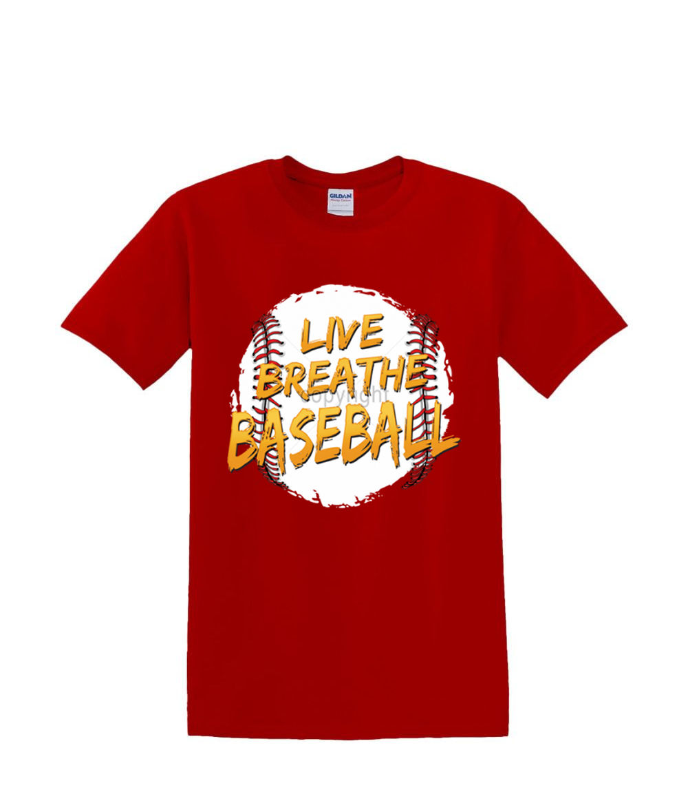 T-Shirt S to 2xl 3xl -LIVE BREATHE BASEBALL sports fun humor adult - Picture 41 of 72