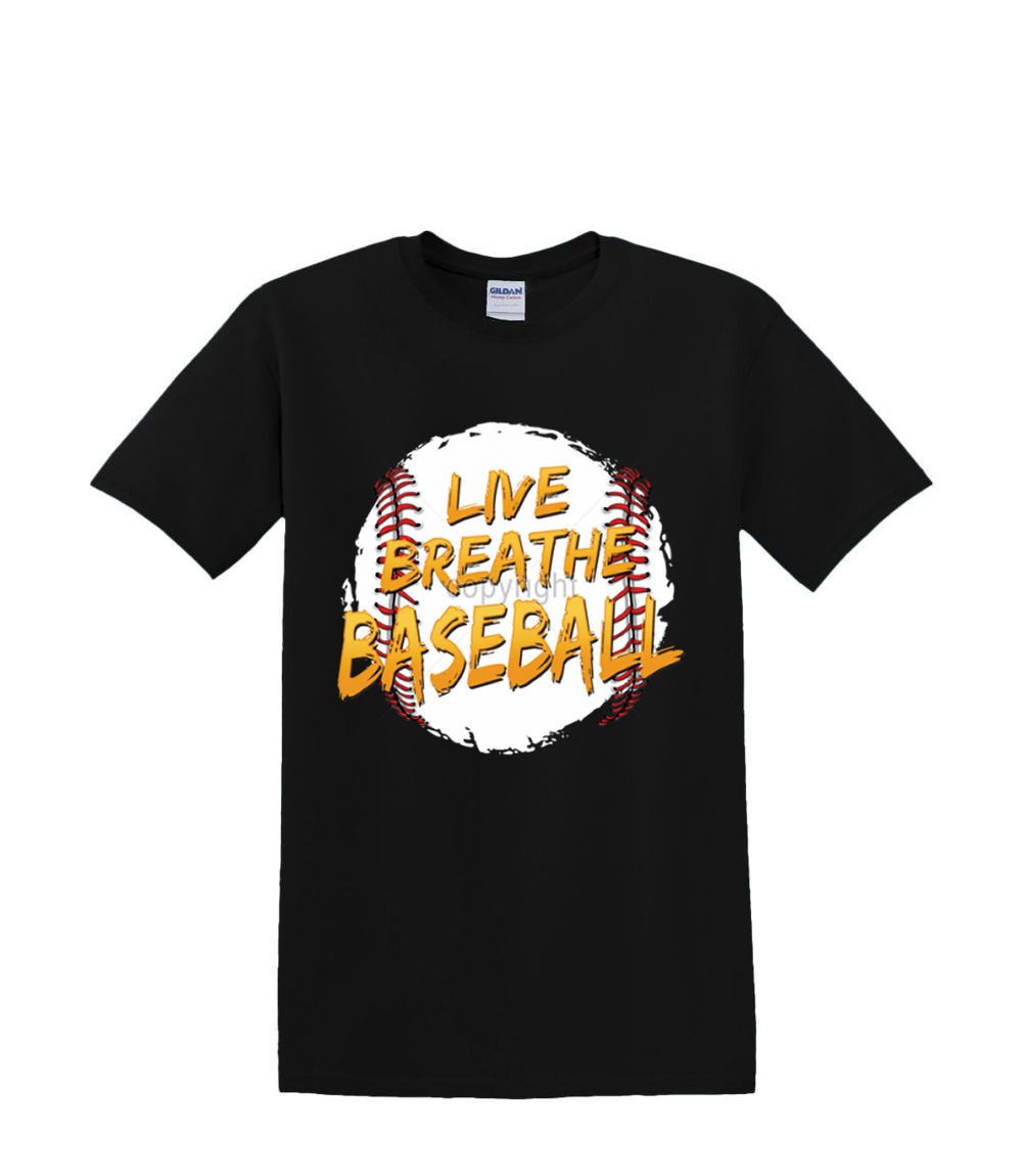 T-Shirt S to 2xl 3xl -LIVE BREATHE BASEBALL sports fun humor adult - Picture 13 of 72