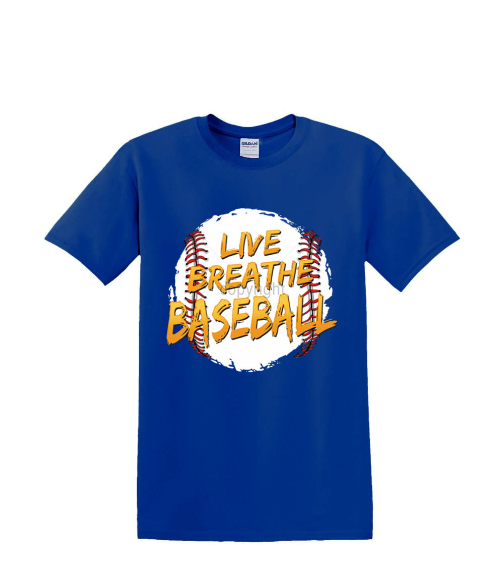 T-Shirt S to 2xl 3xl -LIVE BREATHE BASEBALL sports fun humor adult - Picture 34 of 72