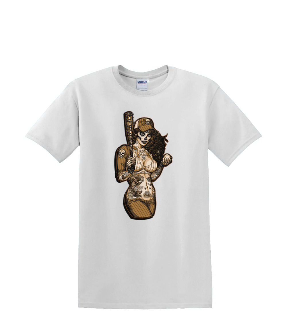 T-Shirt S bis 2xl 3xl - Tag der Toten Baseball Sexy Totenkopf Sport Spaß Humor - Bild 47 von 72