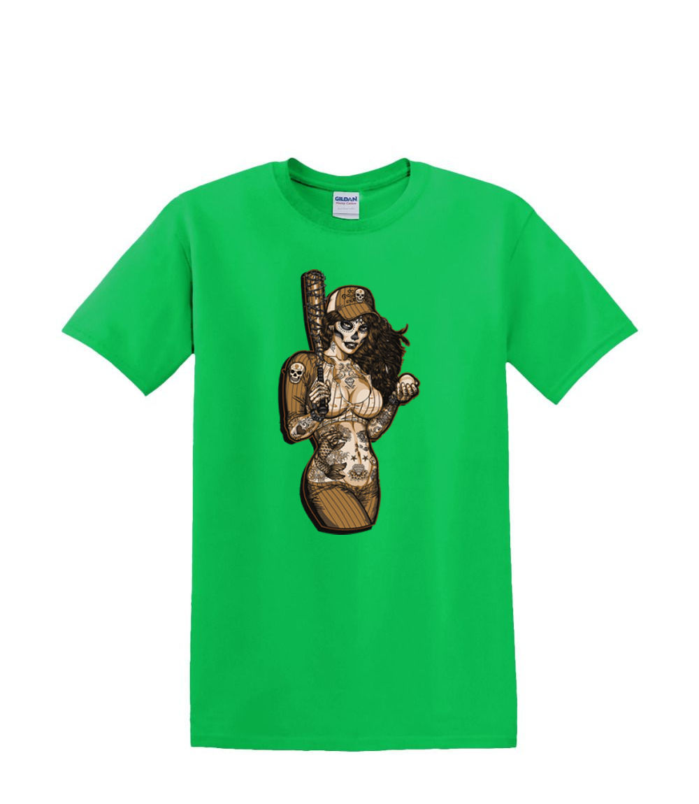 T-Shirt S bis 2xl 3xl - Tag der Toten Baseball Sexy Totenkopf Sport Spaß Humor - Bild 24 von 72