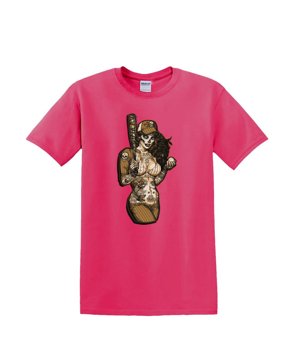 T-Shirt S bis 2xl 3xl - Tag der Toten Baseball Sexy Totenkopf Sport Spaß Humor - Bild 66 von 72