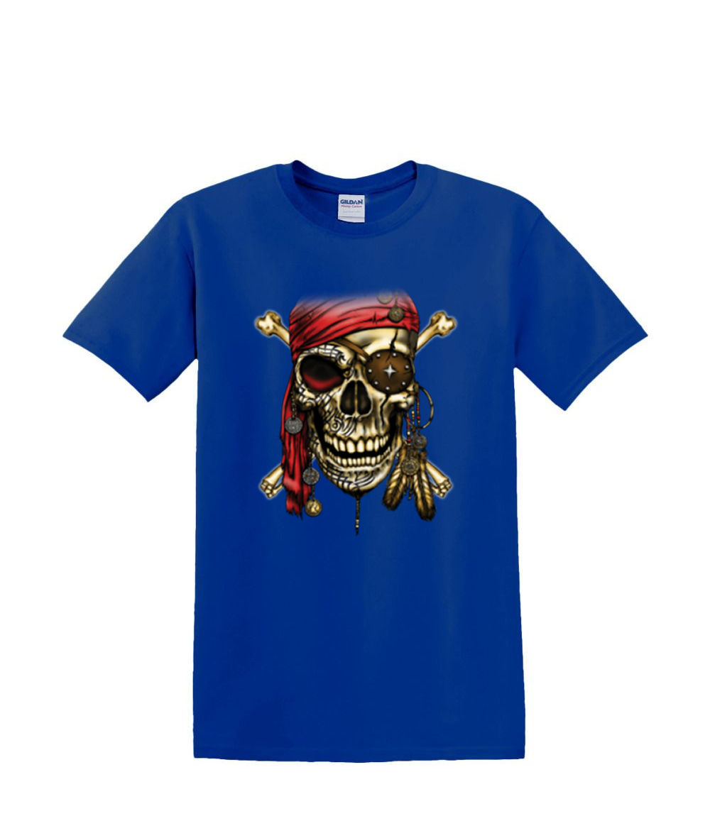 T-Shirt S to 2xl 3xl - PIRATE SKULL red bandana fun humor adult - Picture 34 of 72