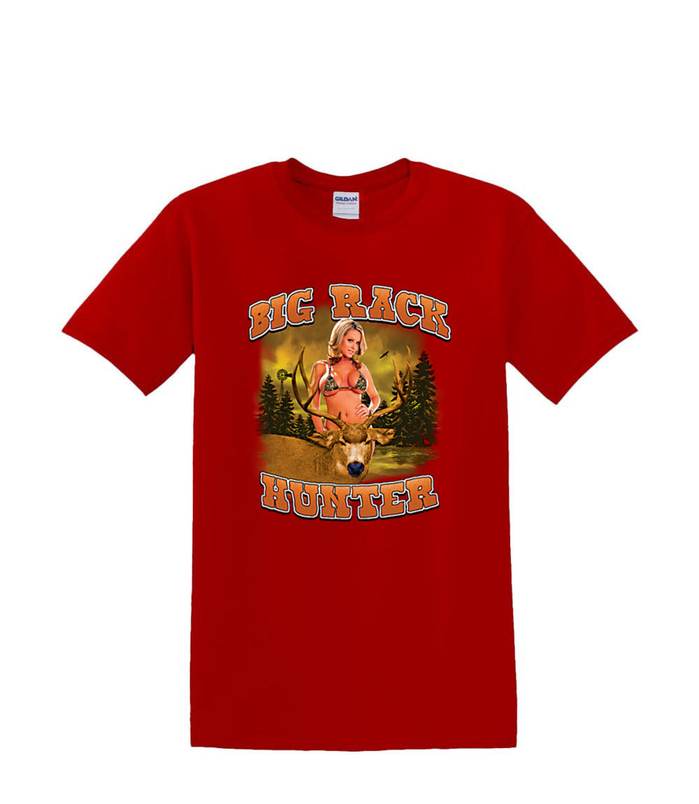 t-Shirt S to 2xl 3xl - BIG RACK HUNTER pinup bikini dear elk hunting fun - Picture 41 of 72
