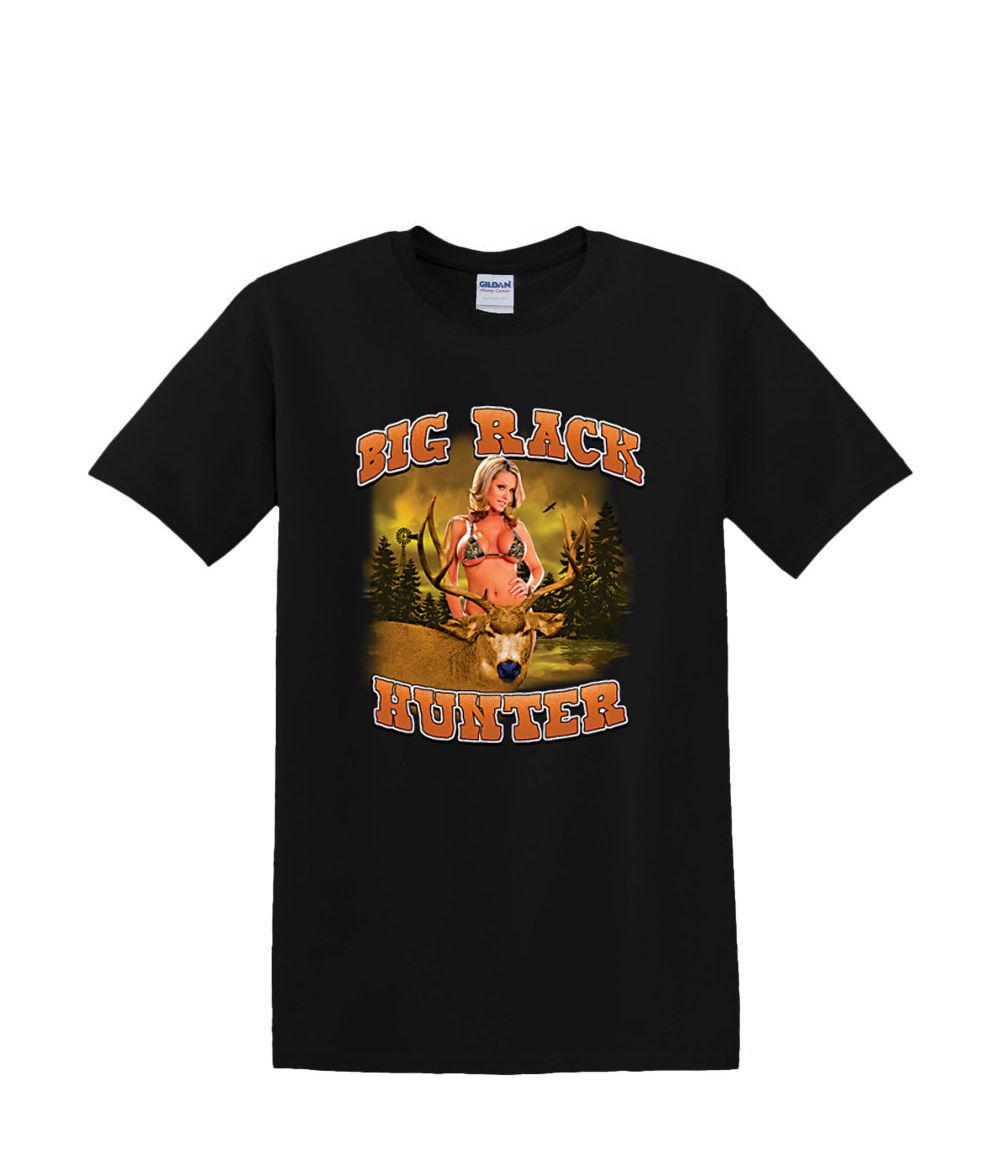 t-Shirt S to 2xl 3xl - BIG RACK HUNTER pinup bikini dear elk hunting fun - Picture 18 of 72