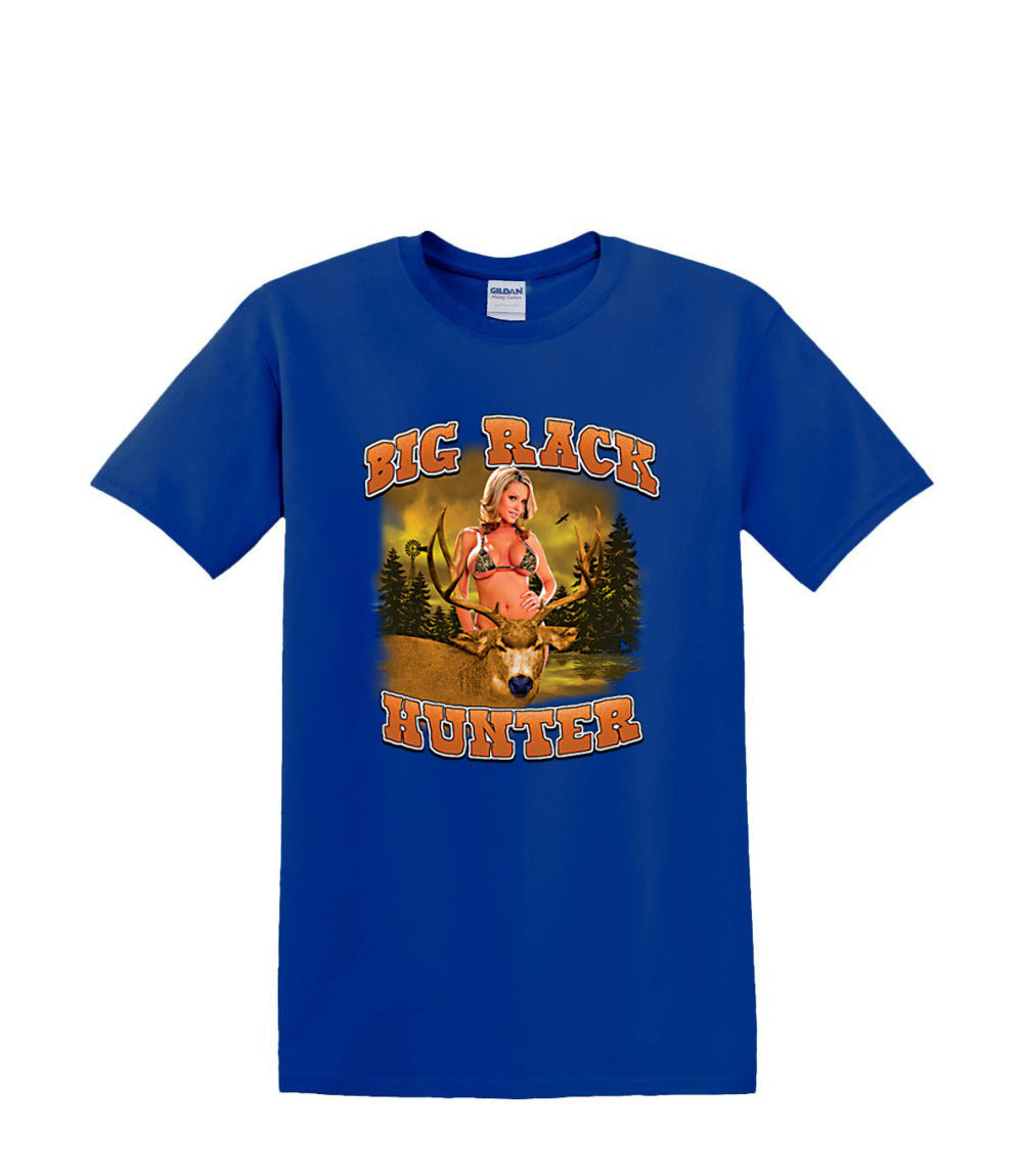t-Shirt S to 2xl 3xl - BIG RACK HUNTER pinup bikini dear elk hunting fun - Picture 33 of 72
