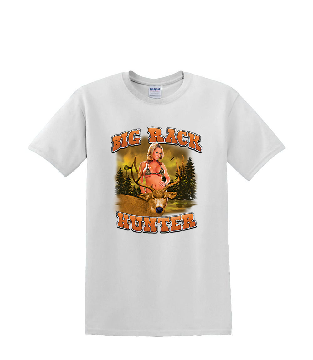 t-Shirt S to 2xl 3xl - BIG RACK HUNTER pinup bikini dear elk hunting fun - Picture 46 of 72