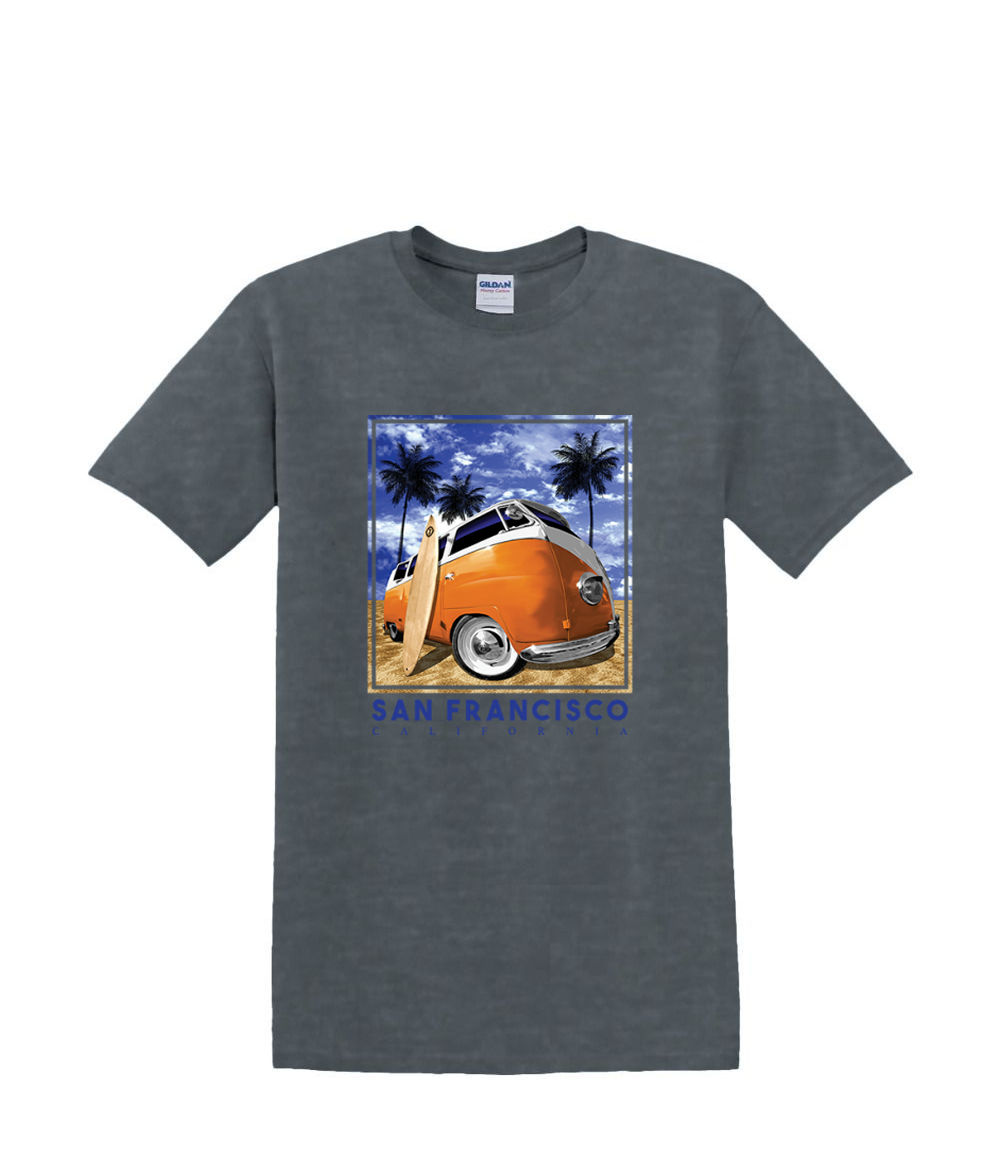 t-Shirt S to 2xl 3xl - fisheye beach bum BUS hotrod san francisco fun resort - Picture 59 of 72