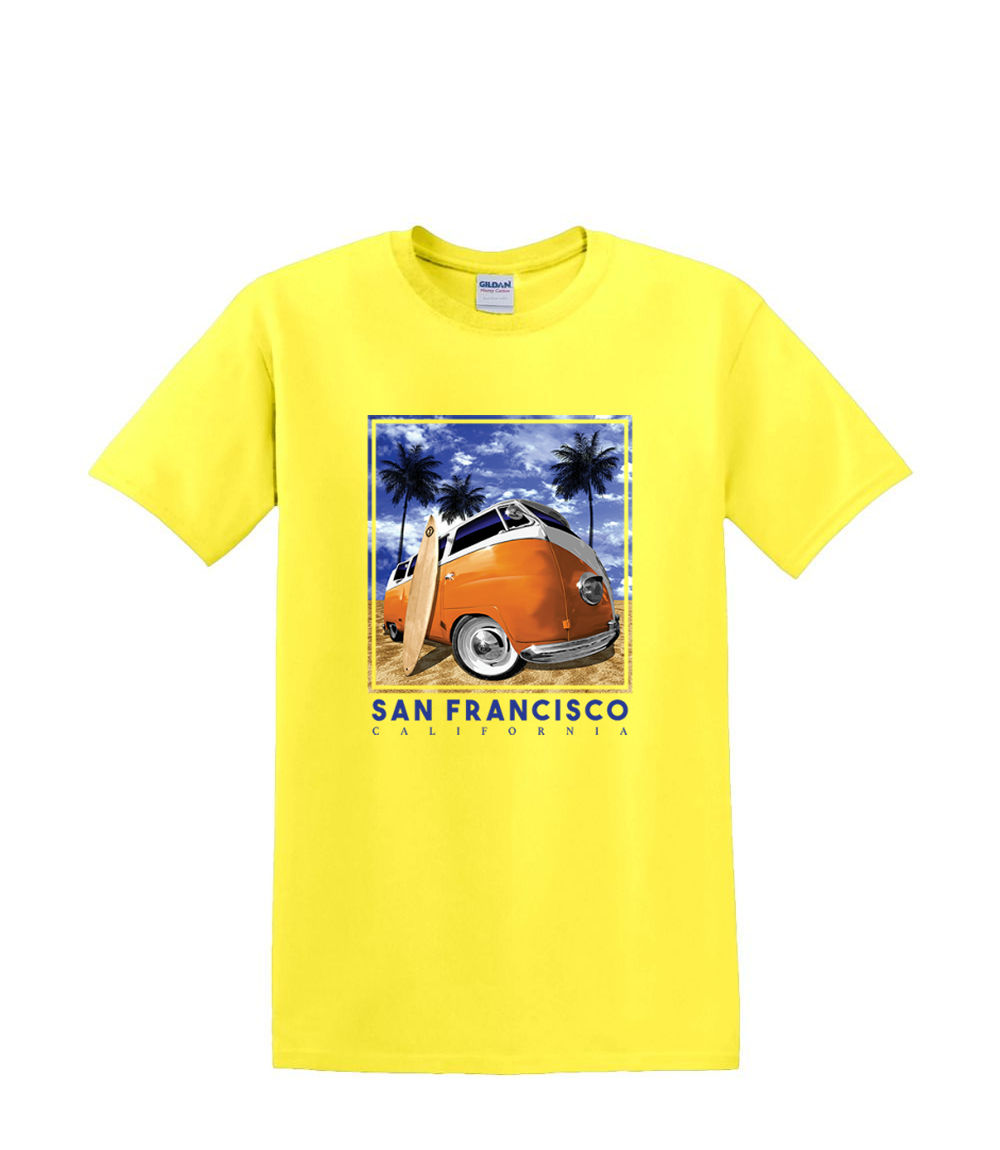 t-Shirt S to 2xl 3xl - fisheye beach bum BUS hotrod san francisco fun resort - Picture 53 of 72
