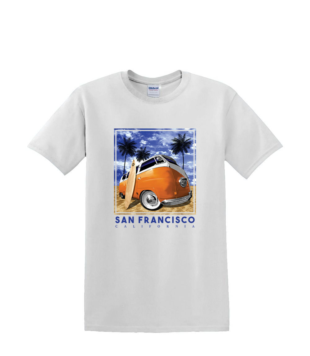 t-Shirt S to 2xl 3xl - fisheye beach bum BUS hotrod san francisco fun resort - Picture 44 of 72