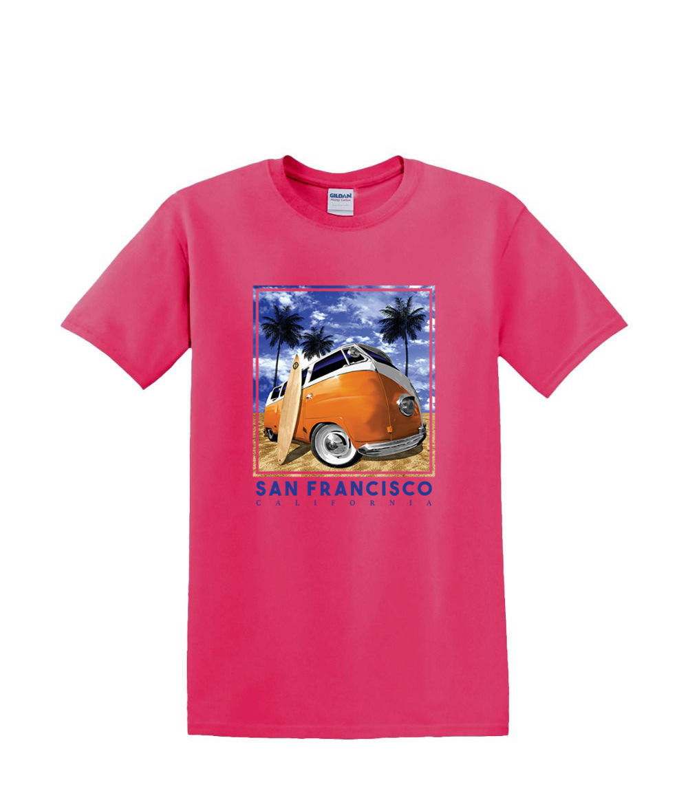 t-Shirt S to 2xl 3xl - fisheye beach bum BUS hotrod san francisco fun resort - Picture 62 of 72