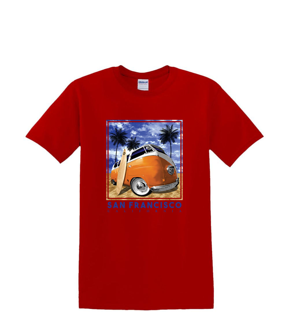t-Shirt S to 2xl 3xl - fisheye beach bum BUS hotrod san francisco fun resort - Picture 38 of 72