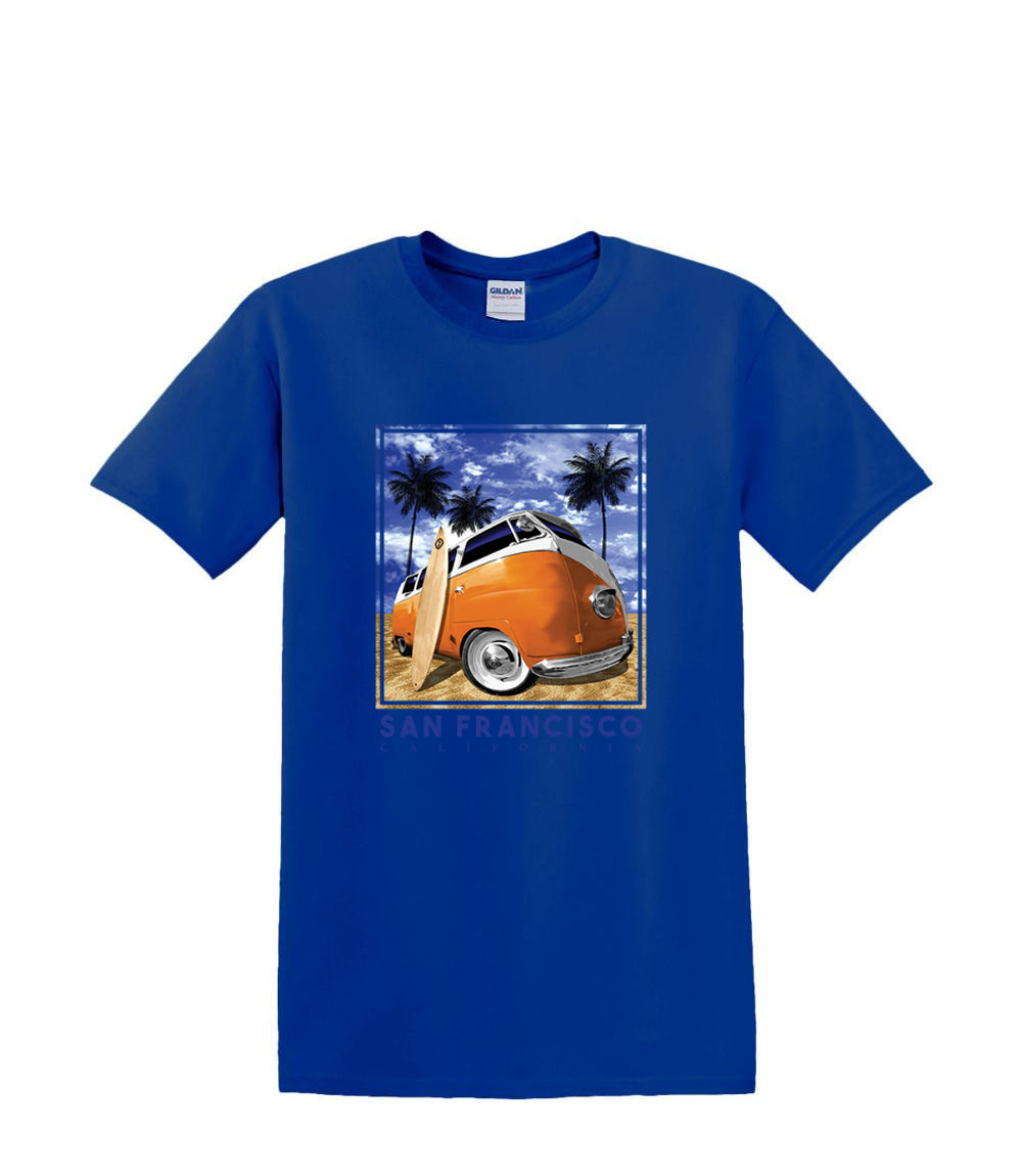 t-Shirt S to 2xl 3xl - fisheye beach bum BUS hotrod san francisco fun resort - Picture 32 of 72
