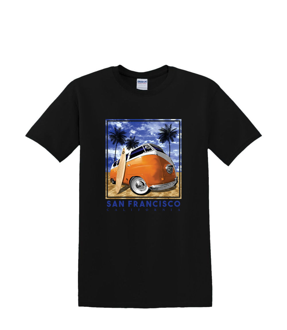 t-Shirt S to 2xl 3xl - fisheye beach bum BUS hotrod san francisco fun resort - Picture 16 of 72