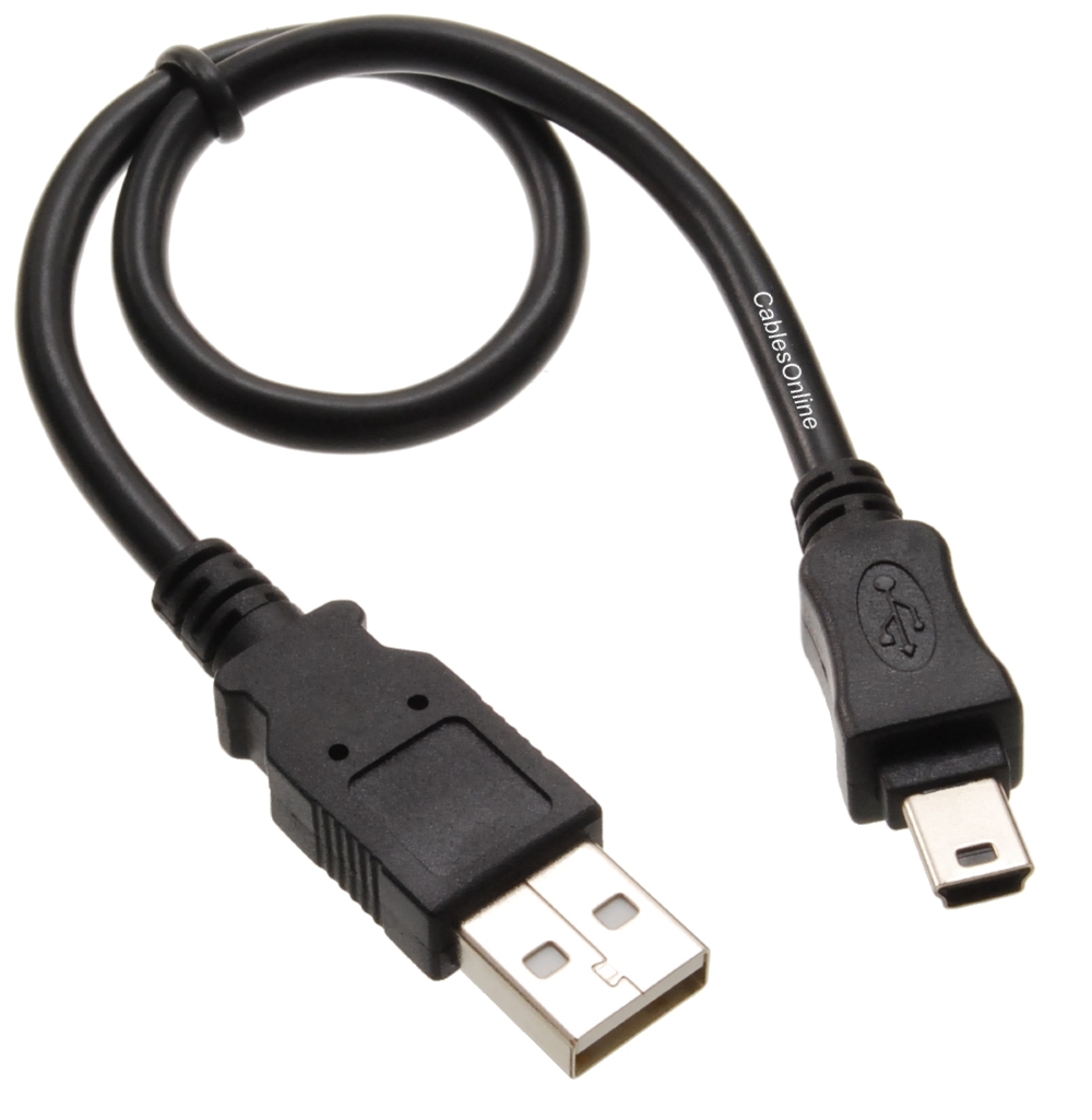 USB 2.0 Type-A Male to Mini-B 5-Pin Male Shielded USB Cable