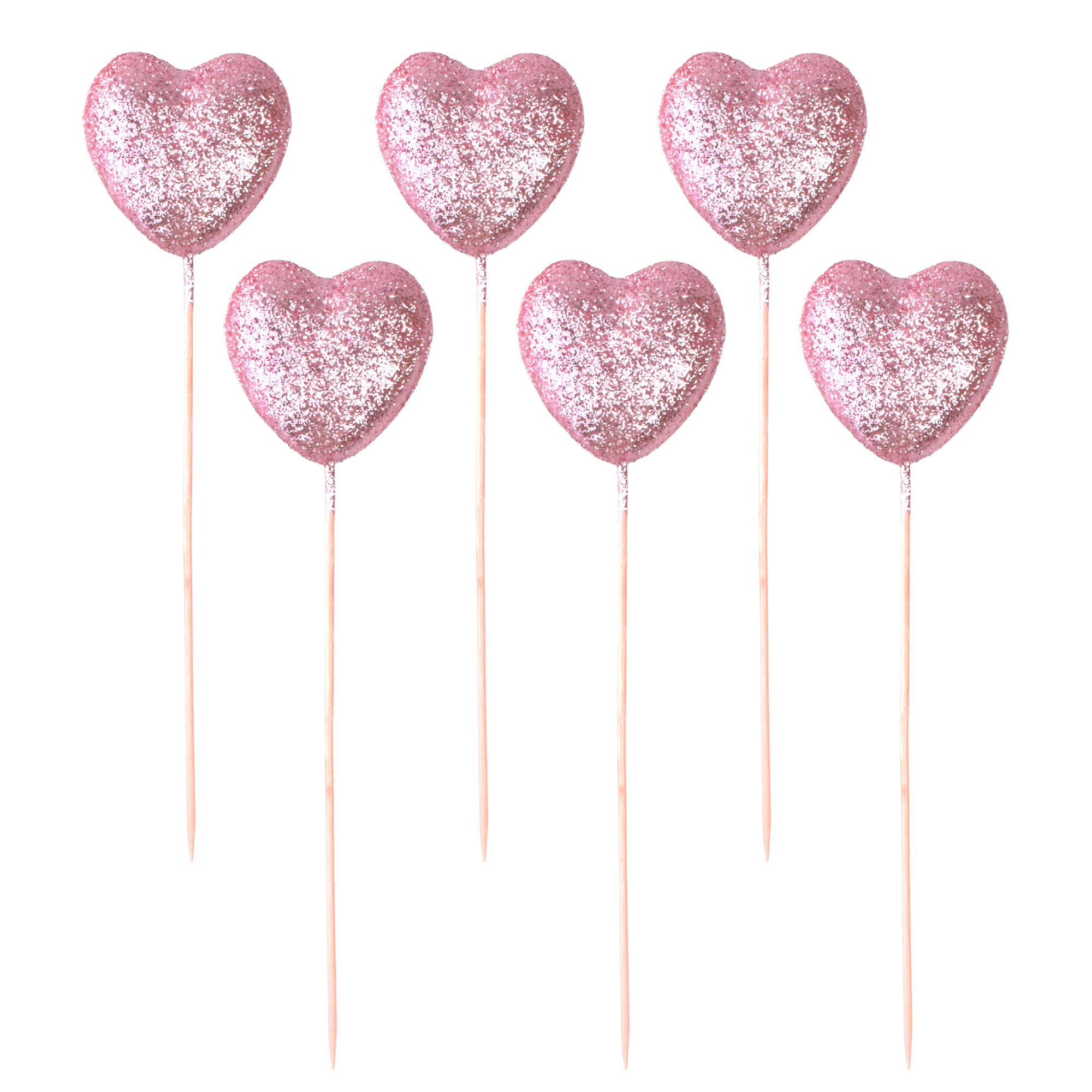 Valentine’s Foam Glitter Heart Picks