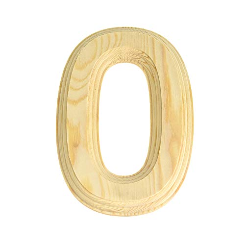 Pine Wood Beveled Wooden Numbers, Natural, 6-inch - Picture 2 of 11