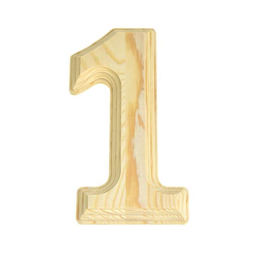 Pine Wood Beveled Wooden Numbers, Natural, 6-inch - Picture 3 of 11