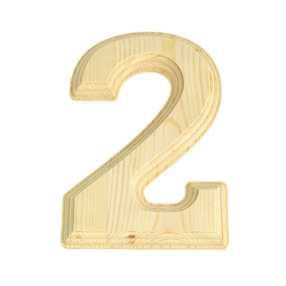 Pine Wood Beveled Wooden Numbers, Natural, 6-inch - Picture 4 of 11