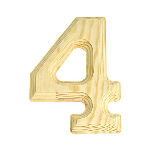 Pine Wood Beveled Wooden Numbers, Natural, 6-inch - Picture 6 of 11