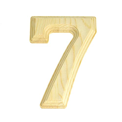 Pine Wood Beveled Wooden Numbers, Natural, 6-inch - Picture 9 of 11