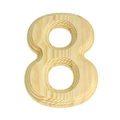 Pine Wood Beveled Wooden Numbers, Natural, 6-inch - Picture 10 of 11