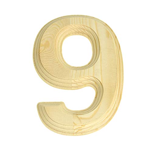 Pine Wood Beveled Wooden Numbers, Natural, 6-inch - Picture 11 of 11