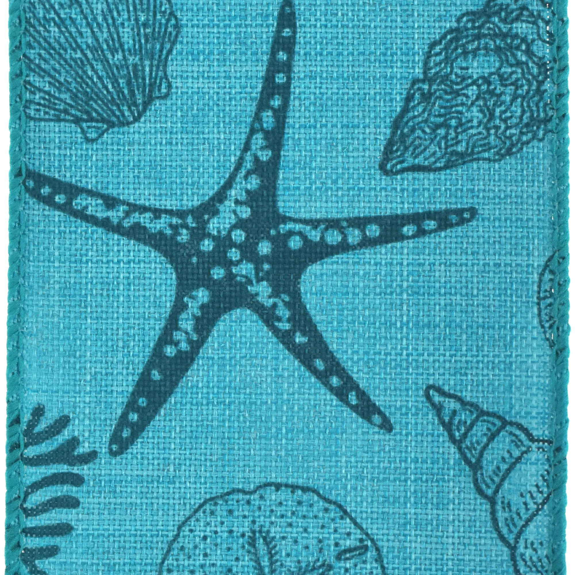 Iconos de playa estampados de verano cinta con cable de lino sintético, 2-1/2 pulgadas, 10 yardas - Imagen 10 de 10