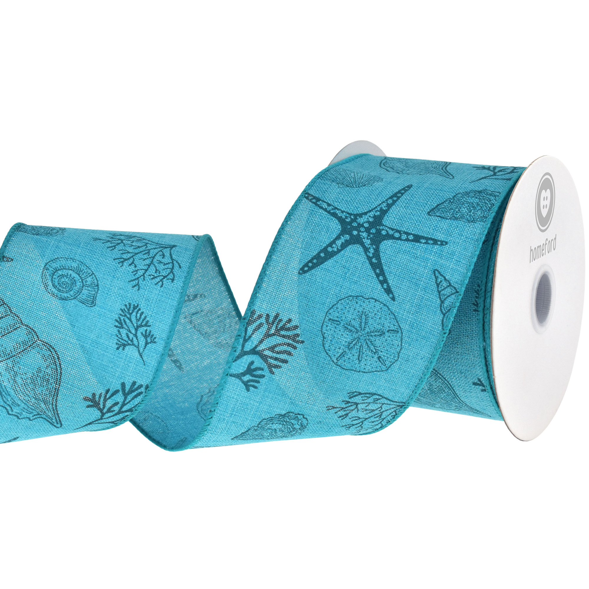 Iconos de playa estampados de verano cinta con cable de lino sintético, 2-1/2 pulgadas, 10 yardas - Imagen 9 de 10
