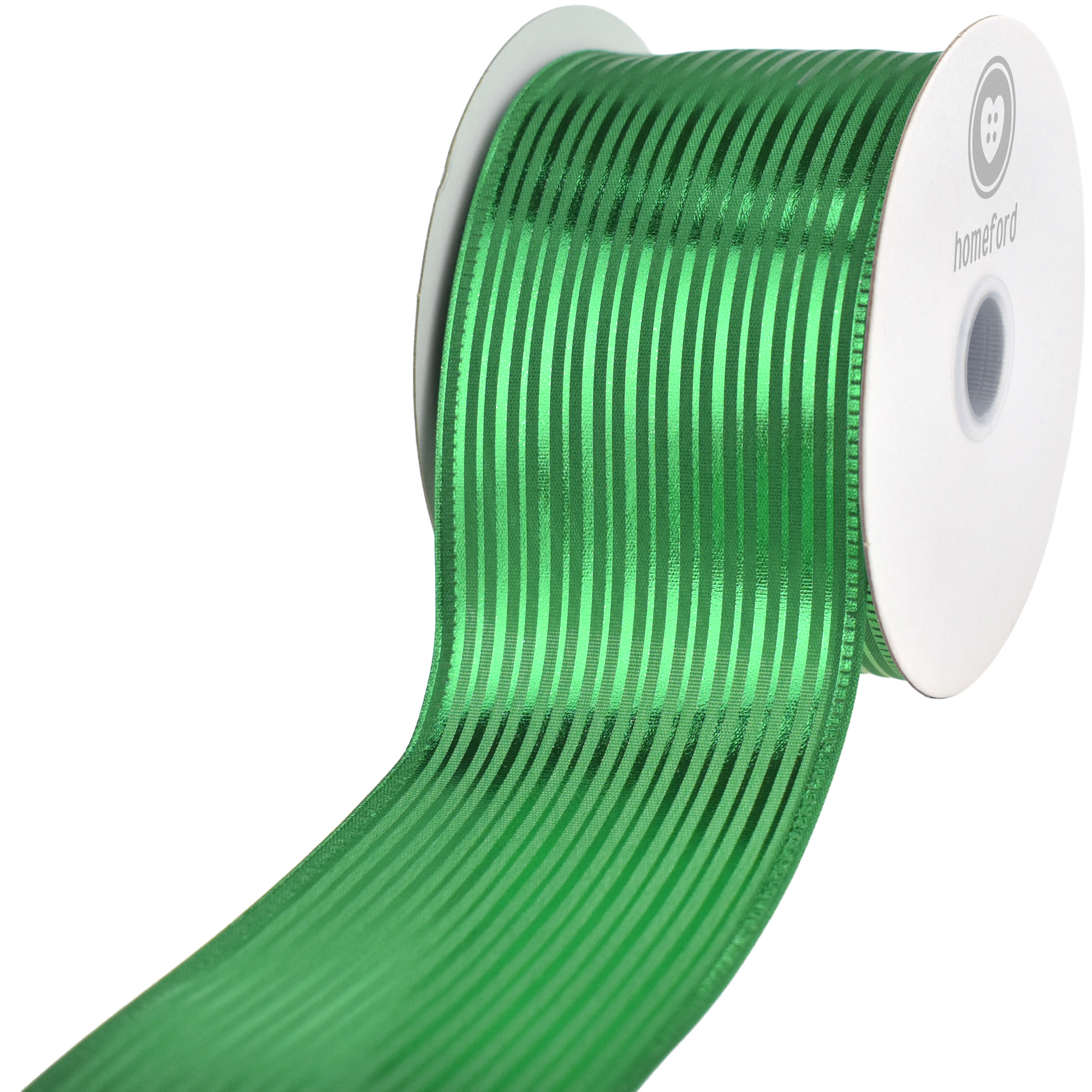 Christmas Vertical Grain Stripes Wired Ribbon, 10-yard - Picture 6 of 17