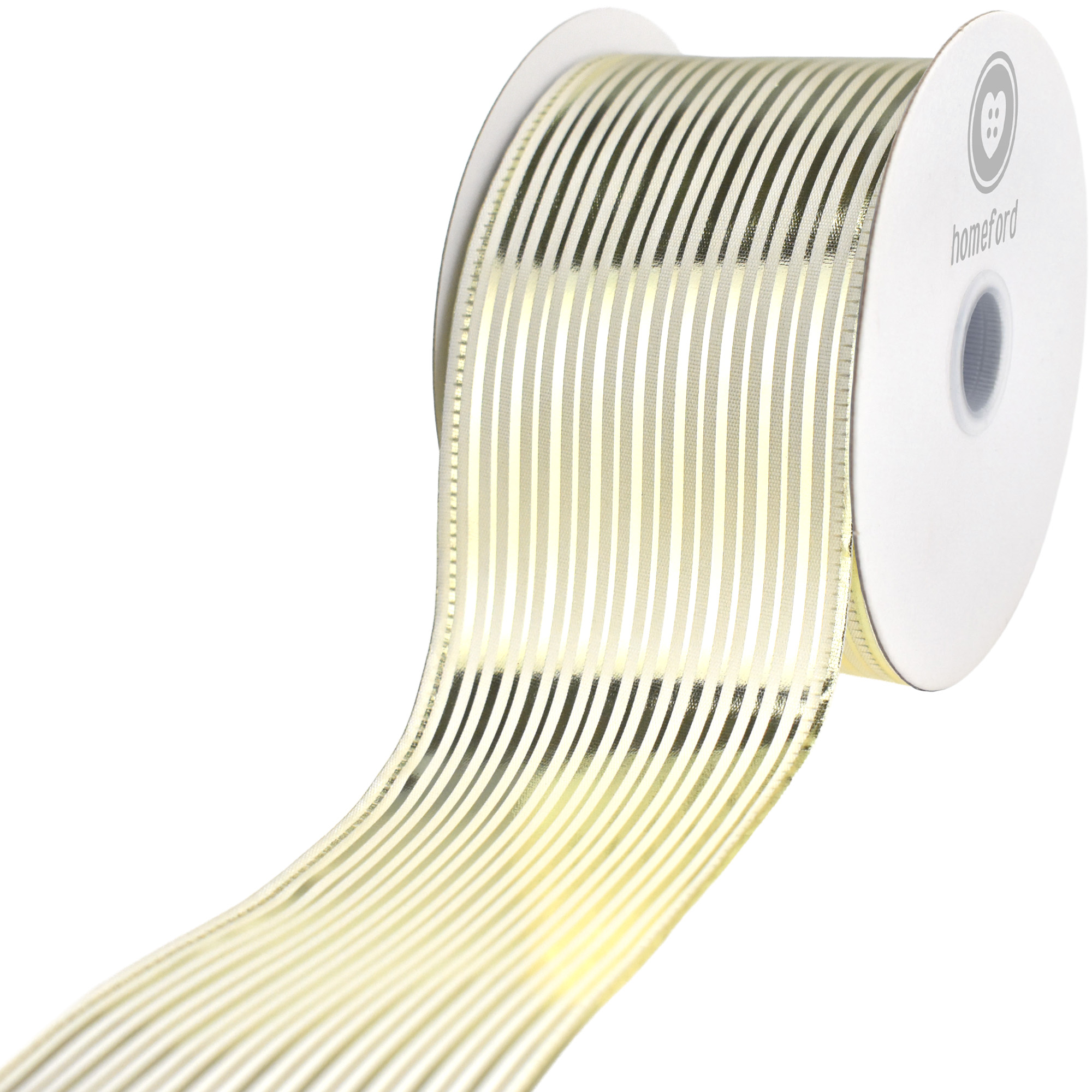 Christmas Vertical Grain Stripes Wired Ribbon, 10-yard - Picture 10 of 17