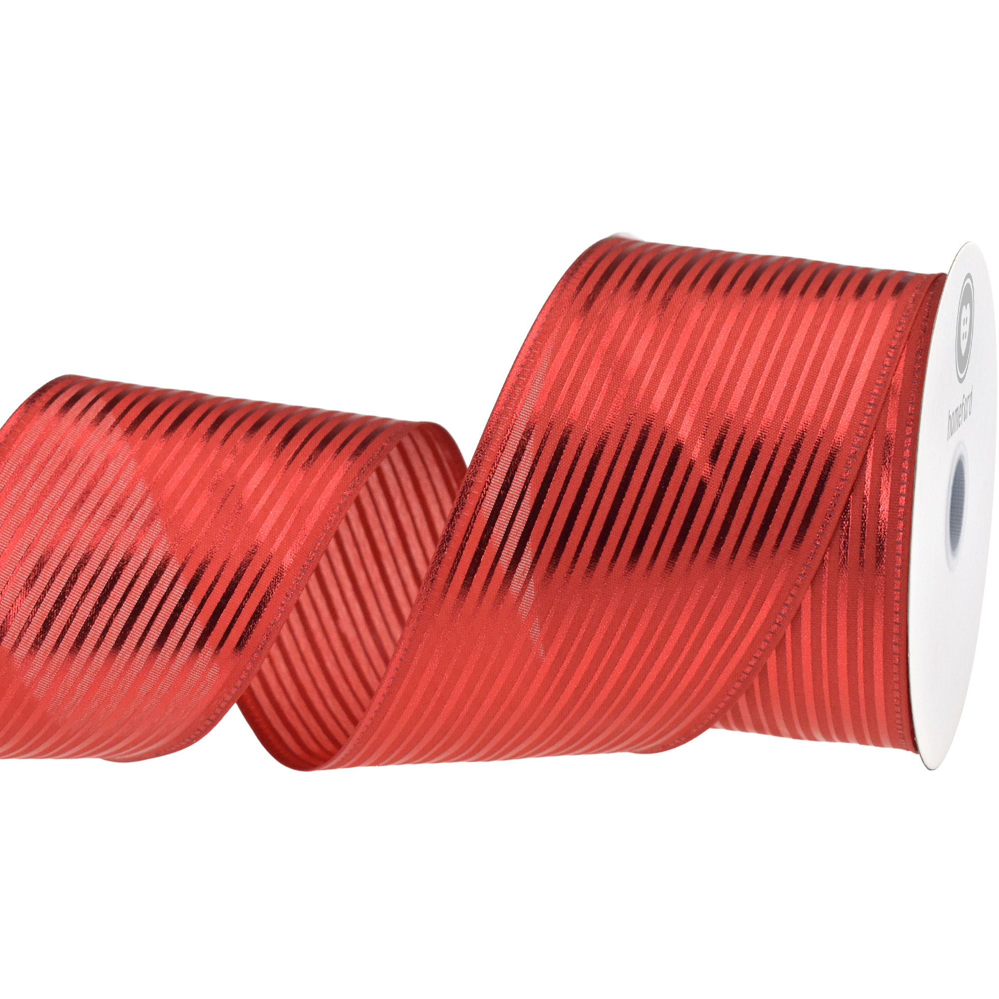 Christmas Vertical Grain Stripes Wired Ribbon, 10-yard - Picture 3 of 17