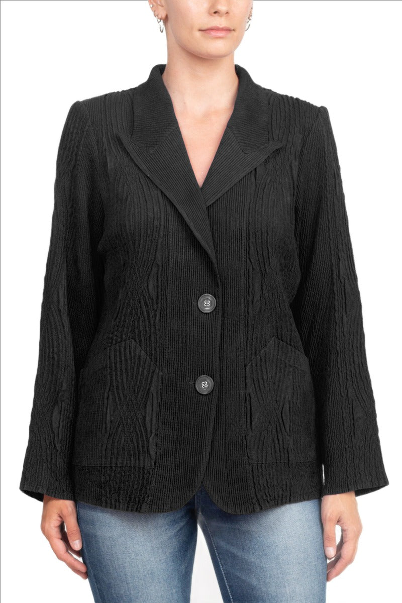 Flair Kerbkragen Langarm 2 Knopf Verschluss Solide Kunstleder Jacke - Bild 13 von 19