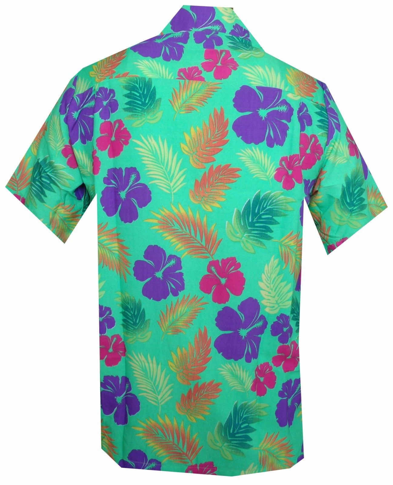 Hawaiian Shirt Mens Hibiscus Floral Leaf Print Beach Aloha Camp Party ...