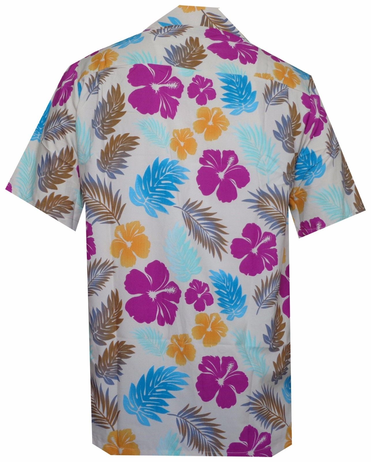 Camisa Hawaiana Hombre Hibisco Floral Leaf Print Playa Aloha Camp Party - Imagen 20 de 21