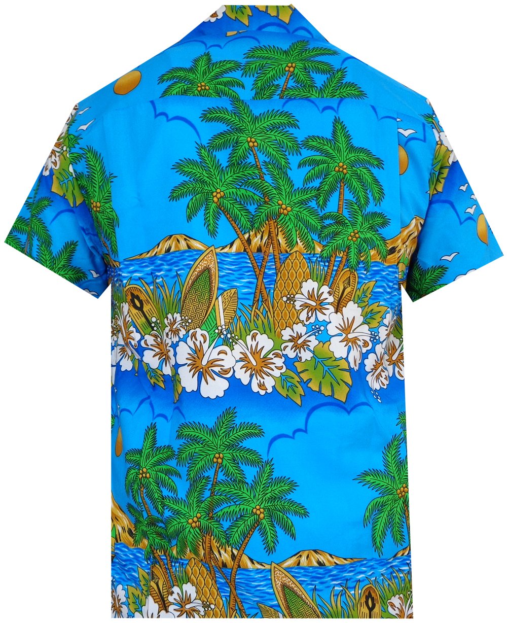 Hawaiian Shirts Mens Floral Scenic Beach Aloha Party Camp Short Sleeve Holiday - Picture 16 of 21