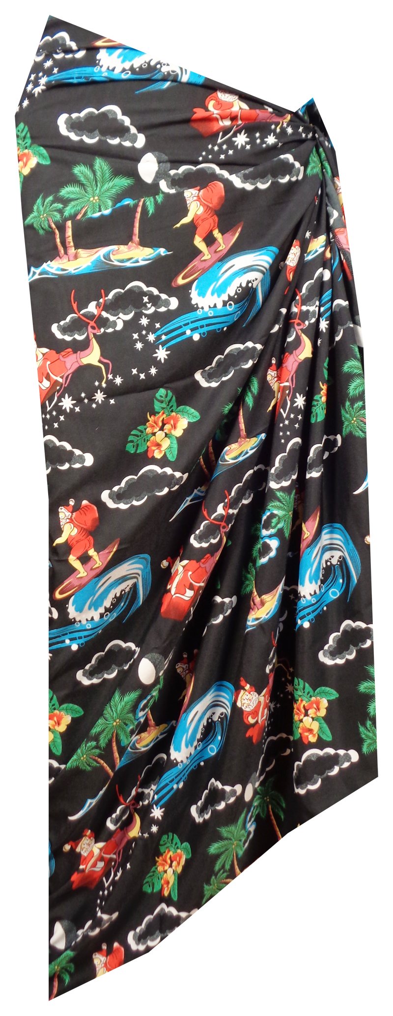 Sarong Christmas Santa Claus Party Swimsuit Wrap One Size Pareo Holiday Beach - Picture 5 of 19