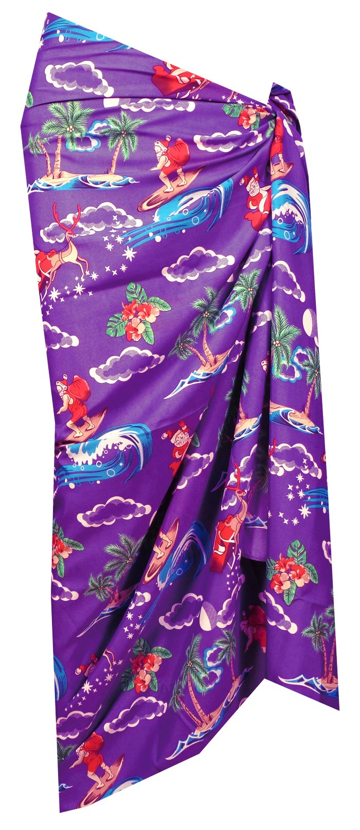 Sarong Christmas Santa Claus Party Swimsuit Wrap One Size Pareo Holiday Beach - Picture 18 of 19
