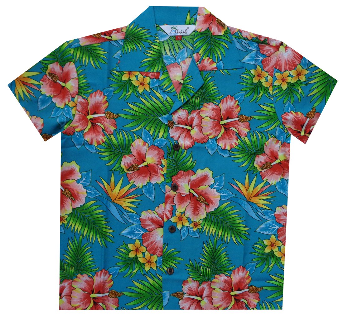 Hawaii Shirts Jungen Allver Blume Strand Aloha Party Camp Urlaub Freizeit - Bild 9 von 10